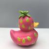 Cute Cartoon Watermelon Duck Statue Funny Decorative Dragon Fruit Duck Figurine Mini Resin Duck Ornament Home Decoration