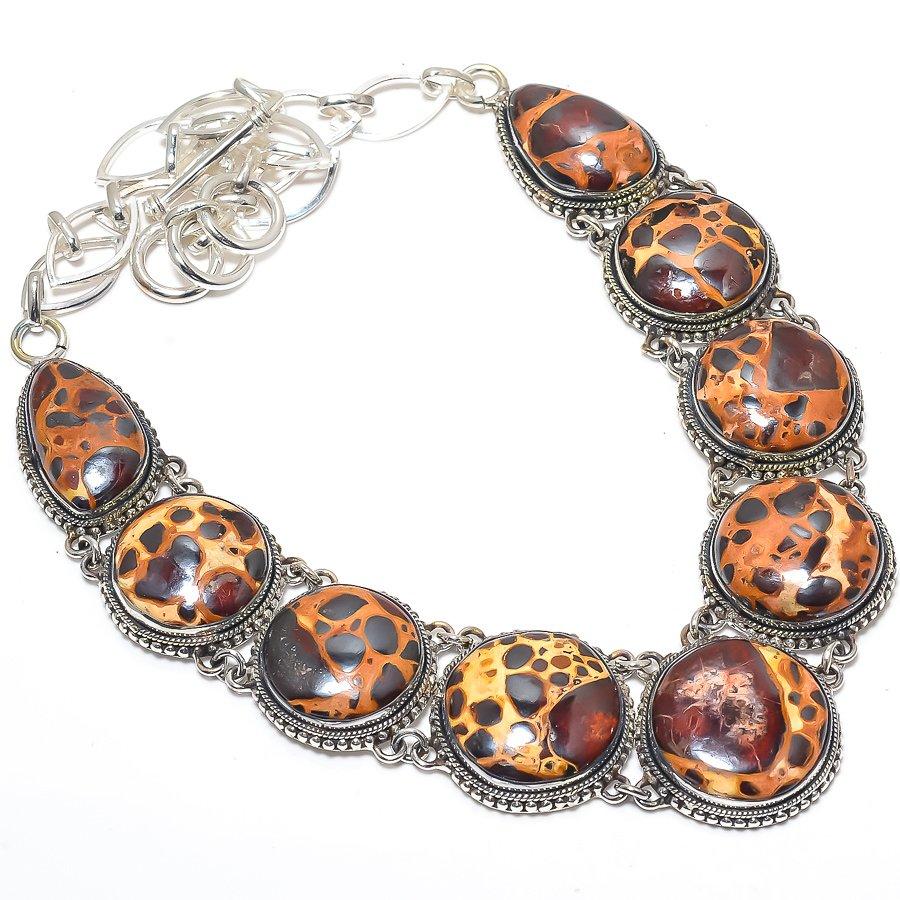 Bauxite Gemstone Handmade 925 Silver Jewelry Necklace 18" JCN370-72