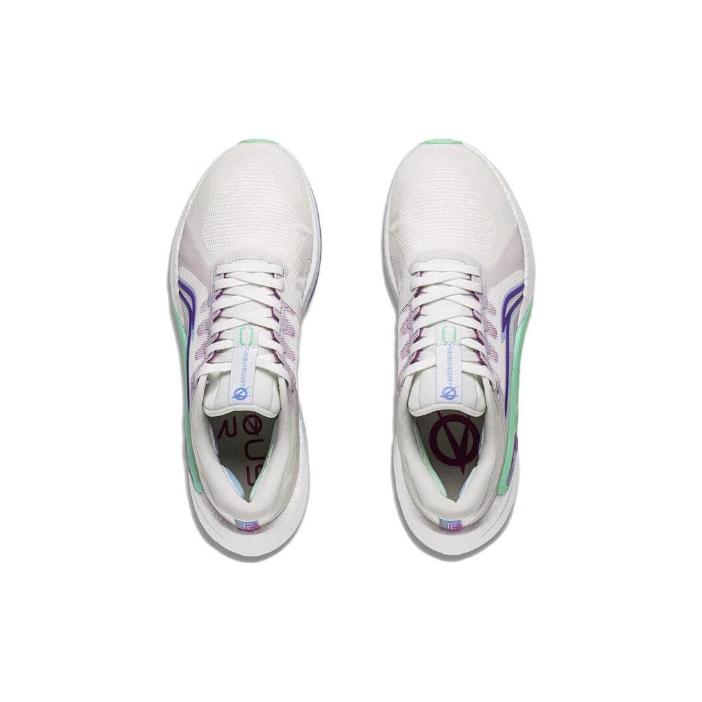 Li Ning Lijun 7 Shock Absorption Low Top Running Shoes Women Sneakers White Purple ARZT004-13