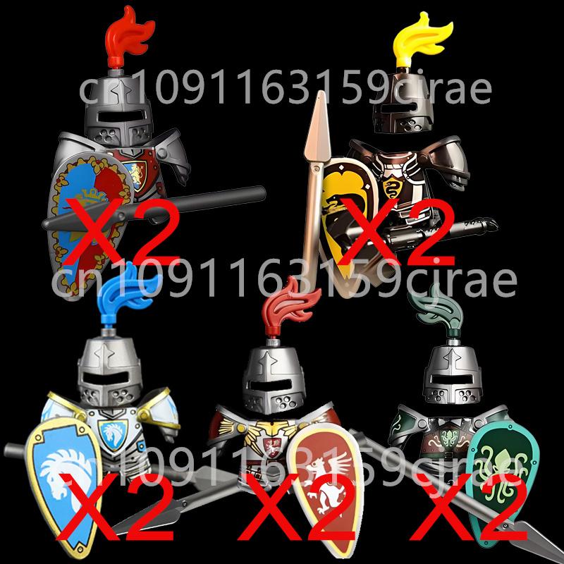 Совместимые MOC Средневековые Строительные Блоки Персонажи Солдаты Рыцари Драконов Черный Лев Орел Игрушка Подарок Кирпичики Фермер Солдат X048