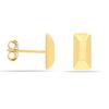 S925 Sterling Silver 18K Gold-Plated Pyramid Stud Earrings for Women Teen