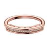 Pandora Кольцо Signature Series с паве Дизайн Кольцо для женщин Розовое золото 182283C01