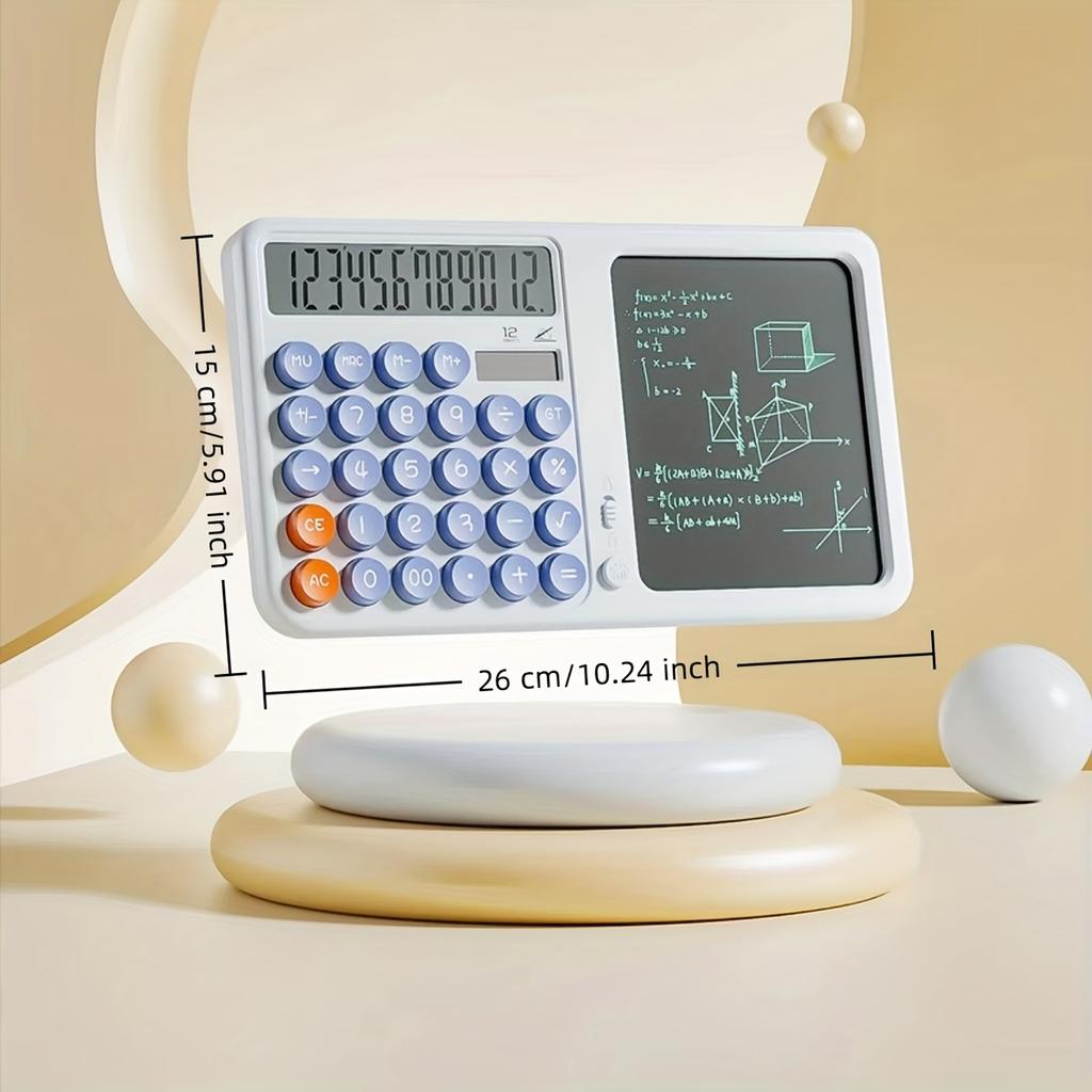Калькулятор, Настольный Офисный Многофункциональный Калькулятор-Планшет для Заметок с Двойным Питанием от Батареи/Солнца, Помощник для Заметок, Дисплей с Большим Экраном,