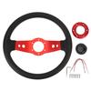 13in Car Steering Wheel PU Stylish Look Impact Resistant Enhanced Grip Easy Installation Racing