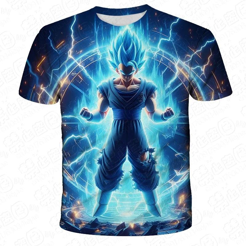 Аниме Dragon Ball Сон Гоку 3D Печать Детская Футболка Летняя Модная Повседневная Футболка Мальчик Девочка Унисекс Удобные Футболки с Коротким Рукавом