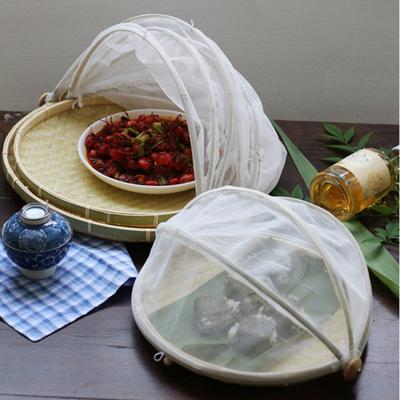 Бамбуковый совок с выдвижной сетчатой крышкой, плетеная вручную корзина-палатка для подачи еды