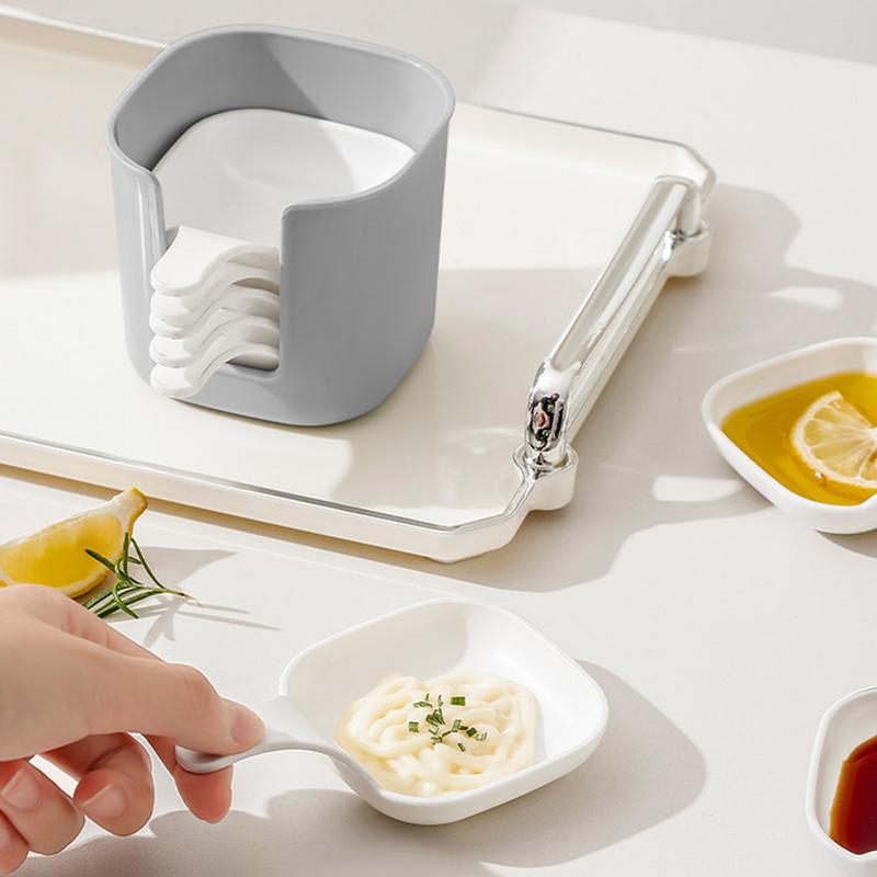 Блюдо для соуса Кухонный держатель для соуса с ручкой 6 шт. Чаши для соуса Портативный поднос для приправ для пикника семьи