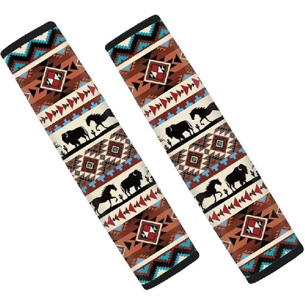 SEANATIVE Винтажный Американский Флаг Печать Накладка на Ремень Безопасности Автомобиля Защитный Чехол на Ремень Безопасности Комплект из 2 шт. Декор Салона Автомобиля