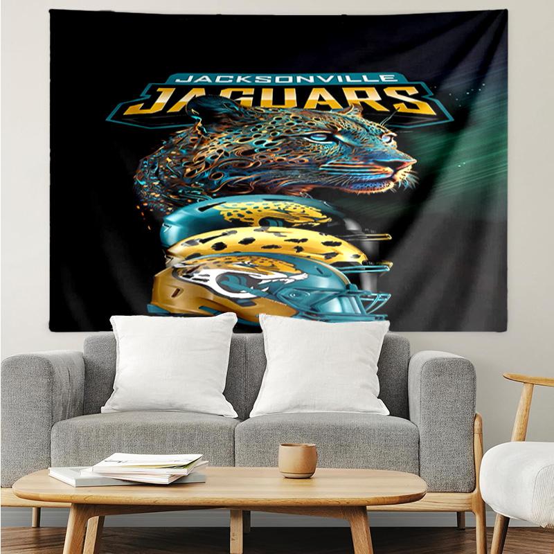 Jacksonville Jaguars logo Tapestry for Bedroom Aesthetic Classroom Tapestries Wall Hanging for Living Room Dorm Office,Ideal Creative Gift
