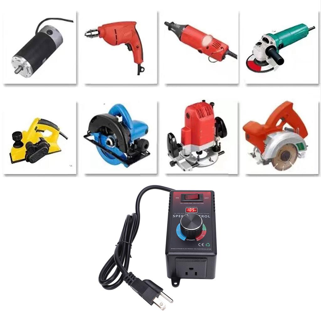 Регулятор скорости переменного тока 0-120 В переменного тока на выходе 15 А с защитой от перегрузки, регулируемый регулятор скорости с индикатором 