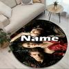 Custom Name Personalized horror theme Print Round Rug, Versatile Home Decor Carpet, for Playroom, Apartment, Balcony, Entryway, Hallway Gift