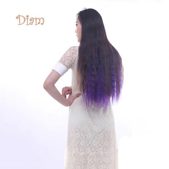 Tenfyer сексуальные длинные градиентные цвета вечерние женские волнистые вьющиеся волосы на клипсе 60 см