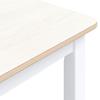 Dining Table White and Brown 114 x 71 x 75 cm Solid Rubberwood
