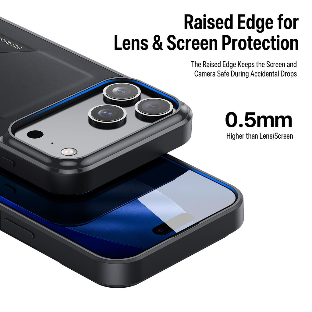 Чехол для iPhone 17 Pro DUX DUCIS Серия Pocard Держатель для карт Кожа+ПК+ТПУ Чехол для телефона