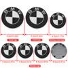 1/4/7Pcs For BMW M3 M4 E46 E90 E60 F30 Car Front And Rear Logos Wheel Hub Center Covers Steering Wheel Stickers Auto Accessories IH2