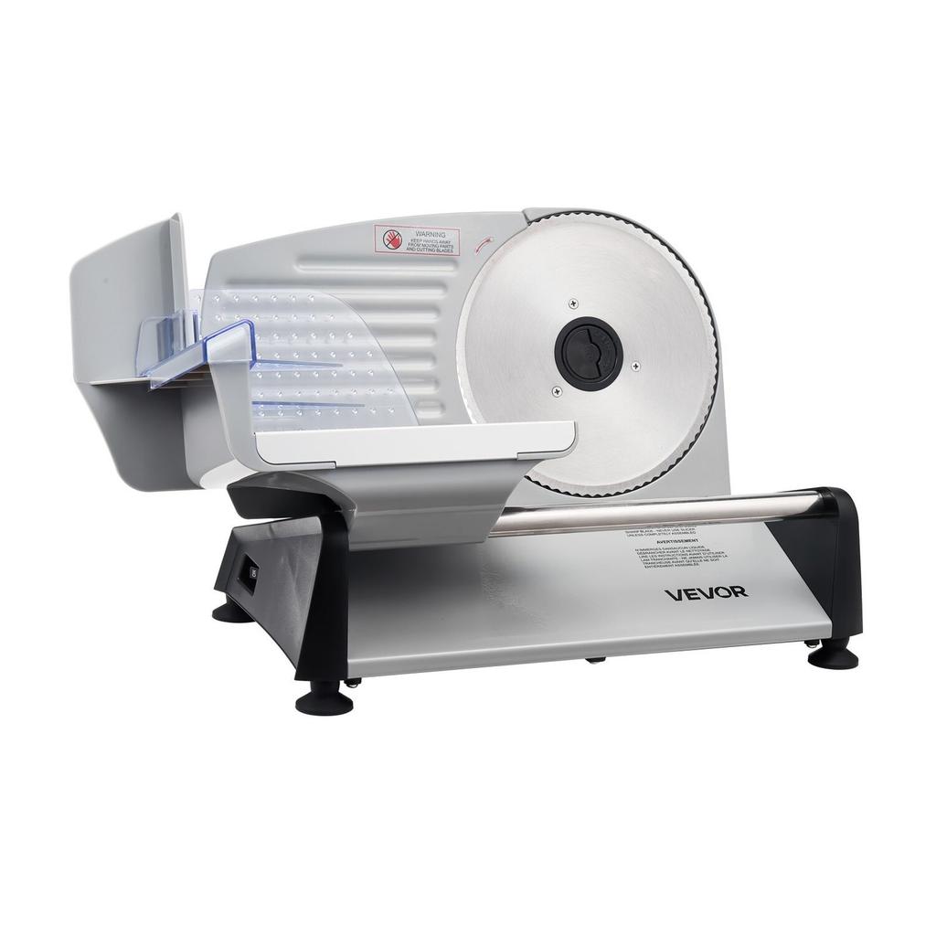 Meat Slicer, 200W Electric Deli Slicer Machine with 190 mm Sharp Blade, Home Meat-Slicer with 70-100 RPM Slicing Speed, 0-15 mm Adjustable Thickness,