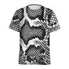 Fashion Snake Skin Pattern 3D Digital Printing T-shirt Men's Animal Skin Pattern Round Neck T-shirts Street Short Sleeved