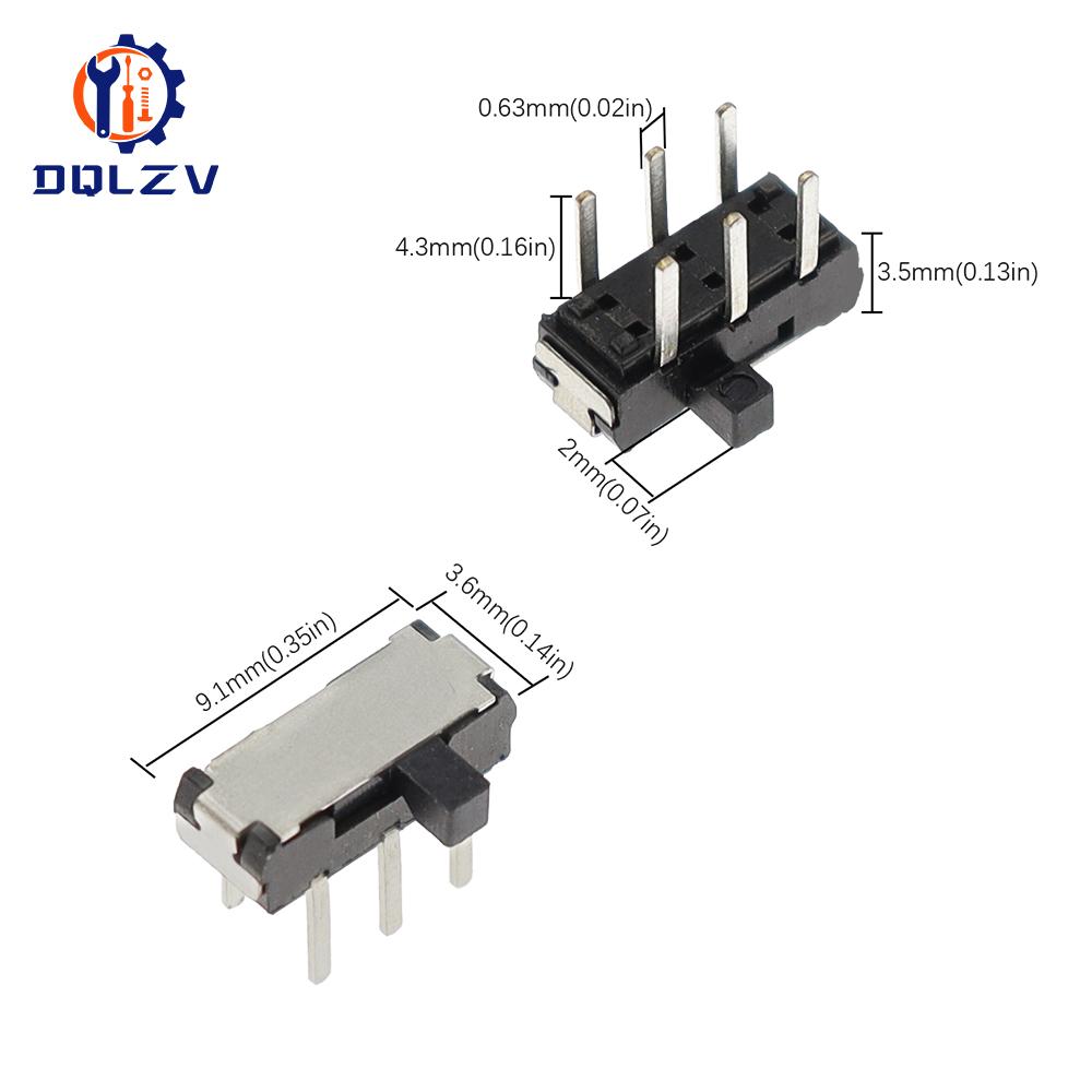 MSK-22D18 МИНИ Переключатель-слайдер 2P2T DPDT DIP 6-контактный Боковой мини-переключатель-тумблер Микро-переключатели-слайдеры Черный