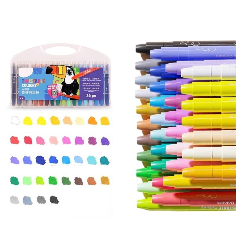 12/24/36/48 Colors Twistable Crayons Wax Crayons Washable Crayons Oil Painting Stick Painting Accessories for Toddlers