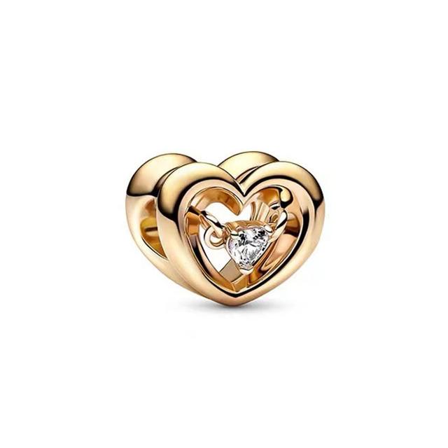 S925 серебро, блестящая золотая серия, Корона, милая свинья, бусины в виде дерева жизни, подходят для оригинального браслета, женские украшения «сделай сам»