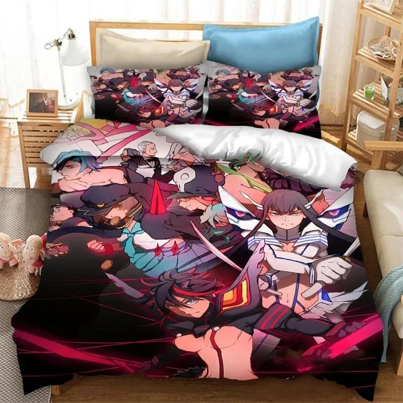 3D Printed KILL la KILL Duvet Cover Pillowcase Anime Bedding Set Double Twin Full Queen King Adult Kids Bedclothes Quilt Cover Tool