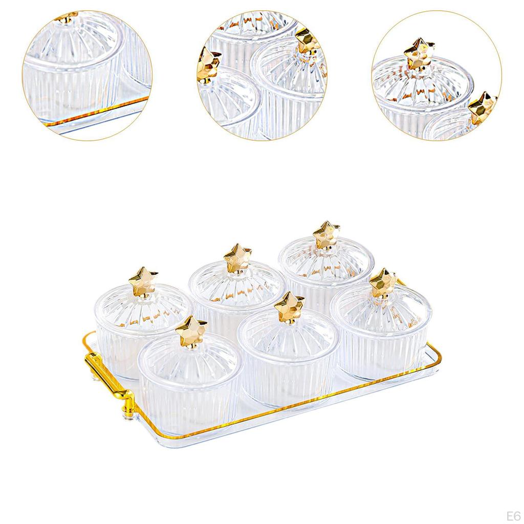 Поднос для сухофруктов с крышкой, сервировочная тарелка для десертов, декоративная разделенная чаша для орехов для гостиной