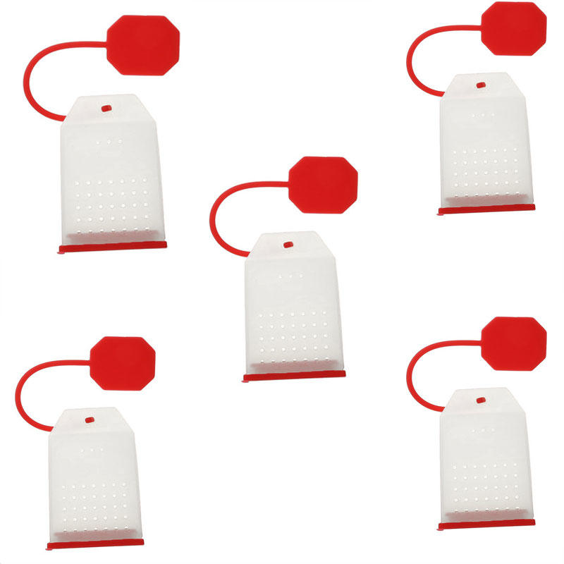 5Pcs Silicone Tea Infuser Bag Reusable Safe Loose Leaf Tea Bags Strainer Filter for Tea Drinker Utensils Tea Tools Kitchen Tools