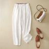 Casual Women's Cotton and Linen Lace Up Harem Pants