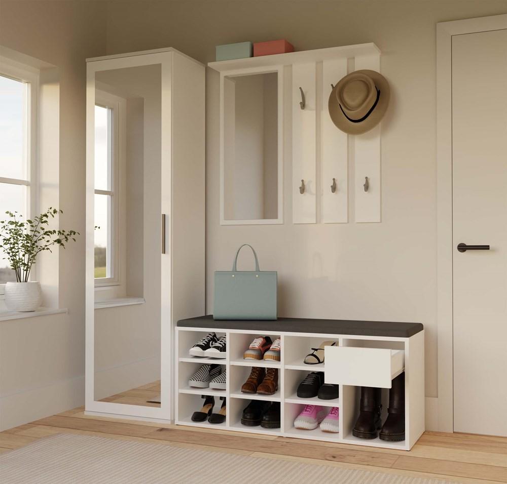 Open Shoe Cabinet Tallin White
