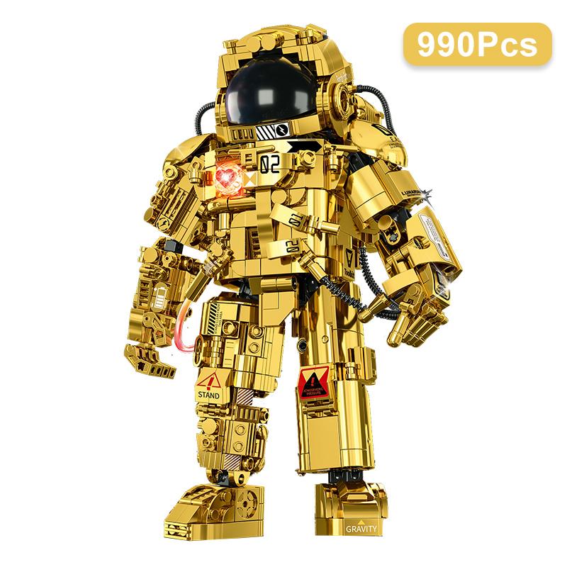 Technical City Space Astronaut Figures Model Building Blocks Exploring Gold Collection Edition Spaceman Bricks Toys Kid Gift