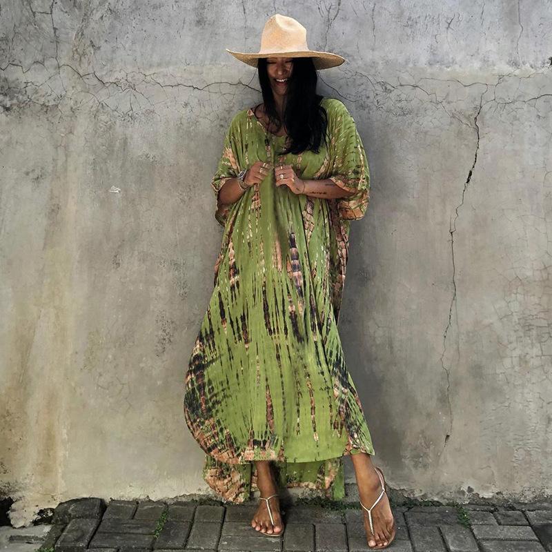 Женское бикини, купальный костюм, пляжная макси-юбка с запахом, саронг, кимоно, кафтан, платье