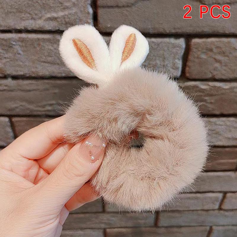 2 шт. милые сладкие кроличьи ушки веревка для волос для женщин девочек конфетные цвета резинки эластичные резинки хвост аксессуары для волос