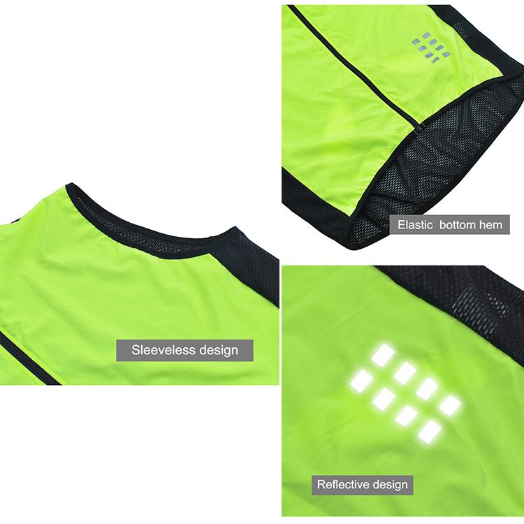 Cycling Vest Men's Reflective Sleeveless Jersey MTB Road Bike Breathable Bicycle Tops Gilet