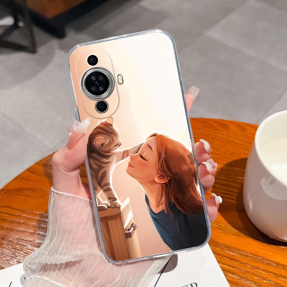 Case For Huawei P10 P20 P30 P40 P50 P Smart Pro 2019 Y9s Phone Cover Fashion Love Heart Matte Soft Silicone Shockproof Transparent For Huawei Bumper