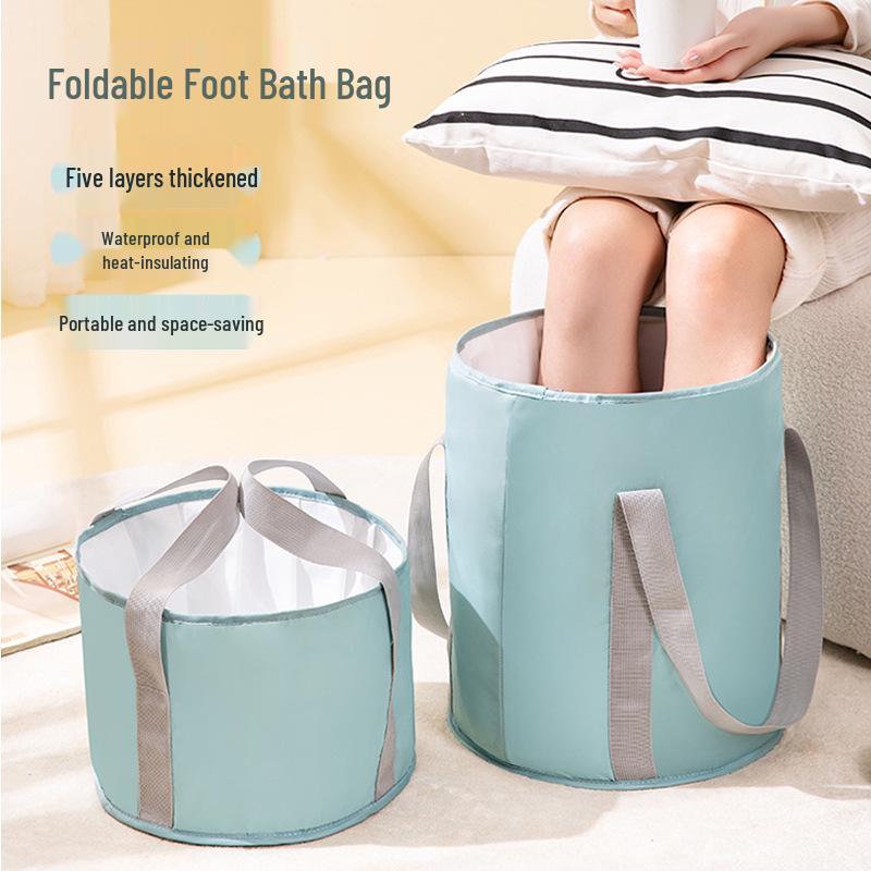 Winter Portable Multifunctional Foot Bath Bucket - Insulated & Foldable for Home or Dorm Use