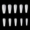 500 Pcs No Crease Long Trapezoid False Nail Tips Fake Artificial False Full Cover Acrylic Tips Clear White Gel Manicure