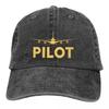 Washed Men's Baseball Cap Born To Fly PILOT Trucker Snapback Cowboy Caps Dad Hat Golf Hats