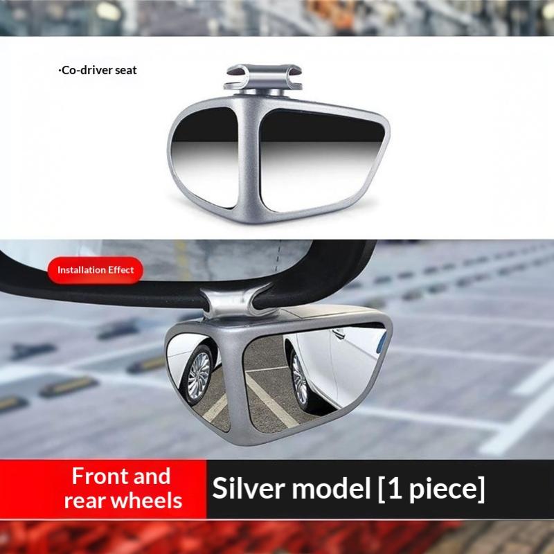Car Blind Spot Mirror 360 Rotatable Wide Angle Anti-Scratch for Front Rear Wheel Reverse Parking Auto Use