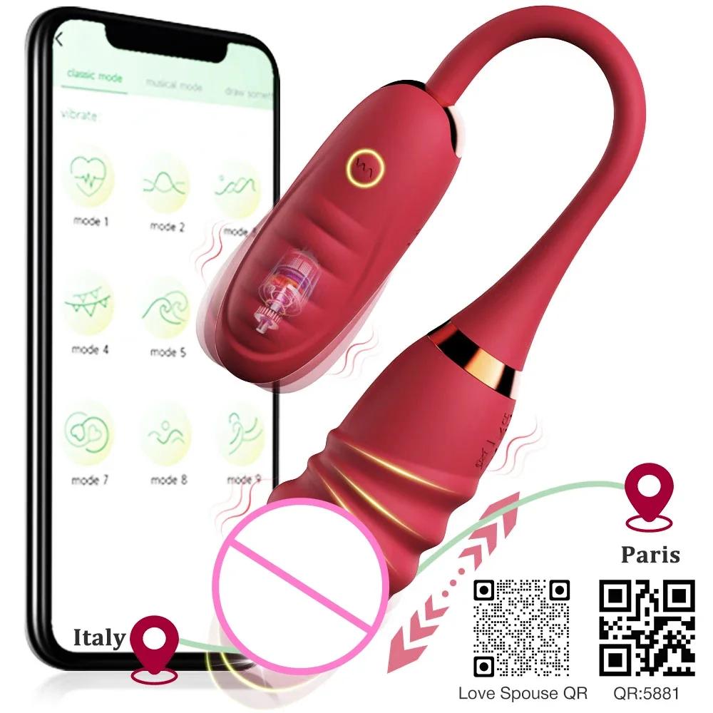 Двухголовый вибратор для точки G для женщин APP Телескопический дилдо Стимулятор клитора Массажер для вагины Любовное яйцо Трусики Игрушки для взрослых