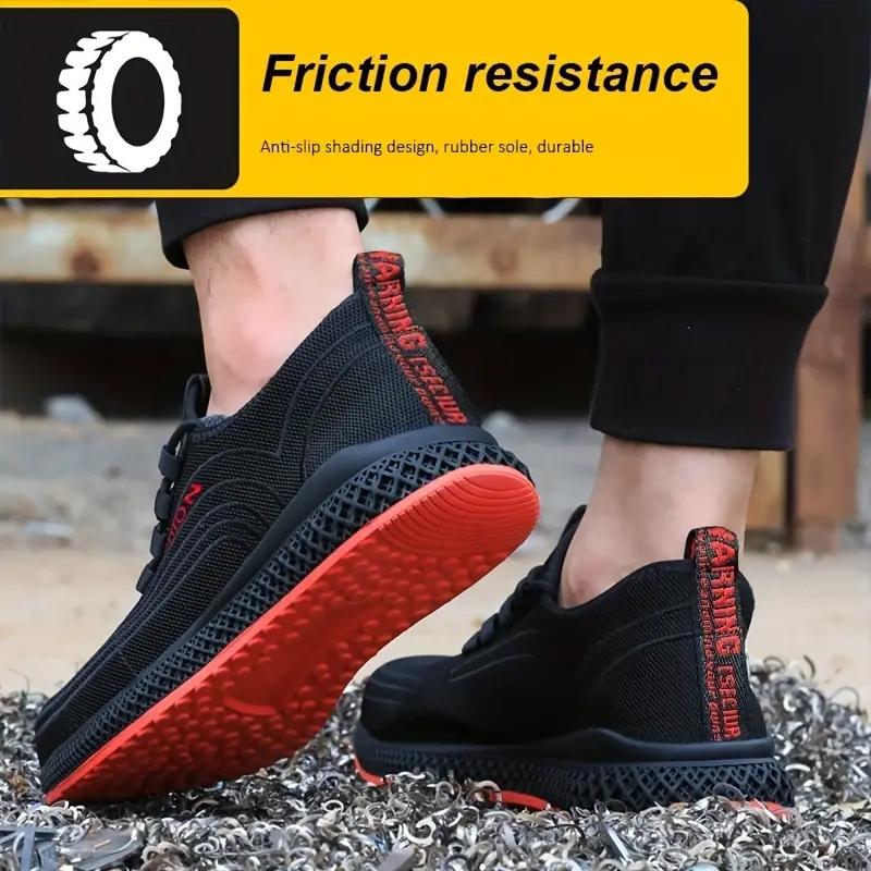 Steel Toe Puncture Proof Safety Shoes Lightweight Slip Resistant Men's Work ShoesComfortable Breathable Sneakers Construction Working Boots