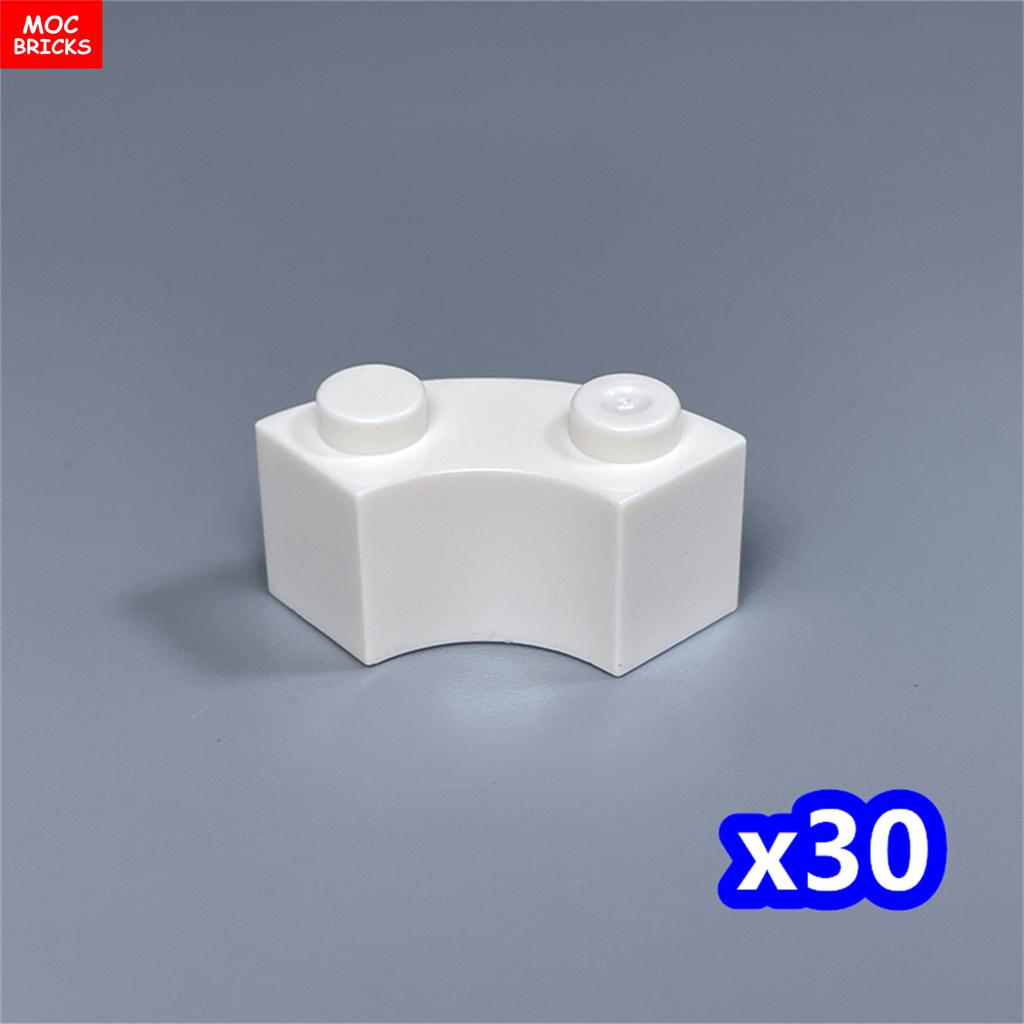 Non-Toxic Moc Bricks Window Fence Arch White Winter Snow Horse Figure City Architectural Church Accessories Children Christmas Toys