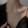 Серебряная подвеска-ожерелье со звездой и луной из стерлингового серебра 925 пробы для женщин – Элегантный, модный летний стиль с бриллиантовой цепочкой на ключицу