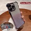 Gradient Glitter Airbag Lens Shockproof Case for iPhone 15 14 13 12 11 Pro Max 15 14 Plus Samsung S24 S23 S22 S21 Ultra Plus S23FE A15 A55 A14 A34 A54
