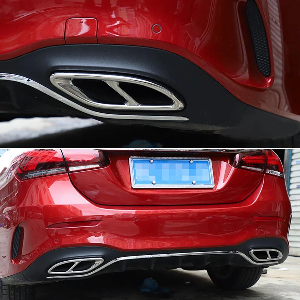 2 шт., накладка на выхлопную трубу из нержавеющей стали для Mercedes Benz ABCE GLC GLE Class W176 W246 W205 W213 AMG, Стайлинг автомобиля