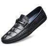 Fashion Luxury Designer Shoes Genuine Leather Loafers Mens Crocodile Embossed Casual Genuine Leather Shoes Italian Shoes Moccasins Shoes