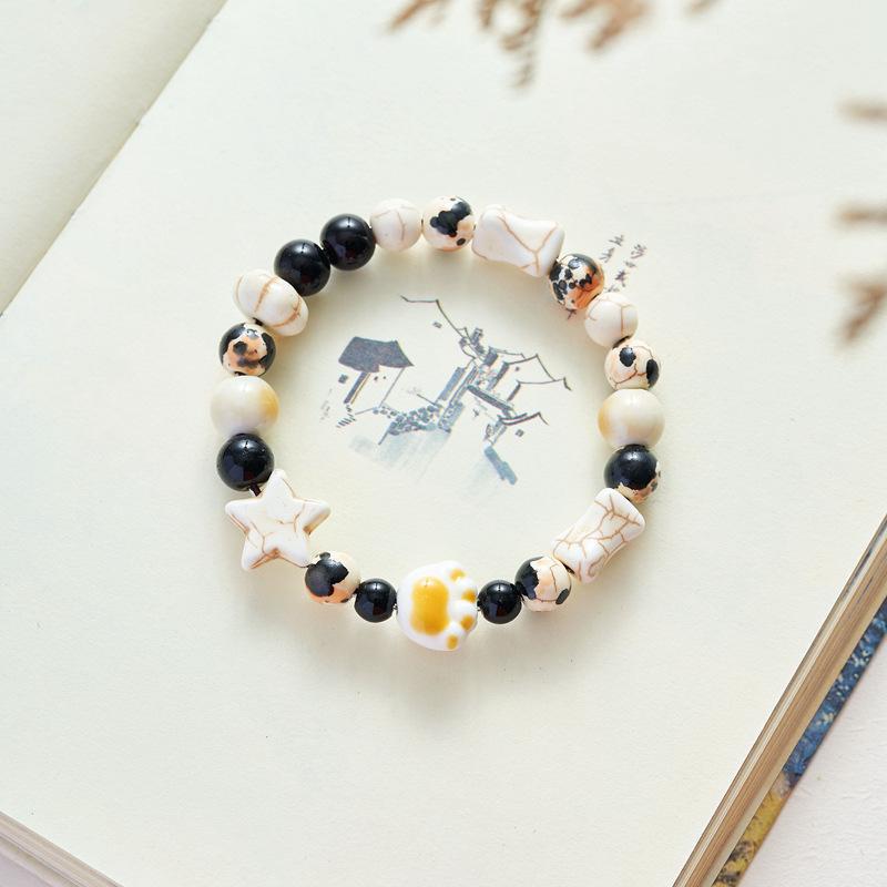 Керамические украшения Милый браслет с медведем Женский браслет Одинарная петля Подарок