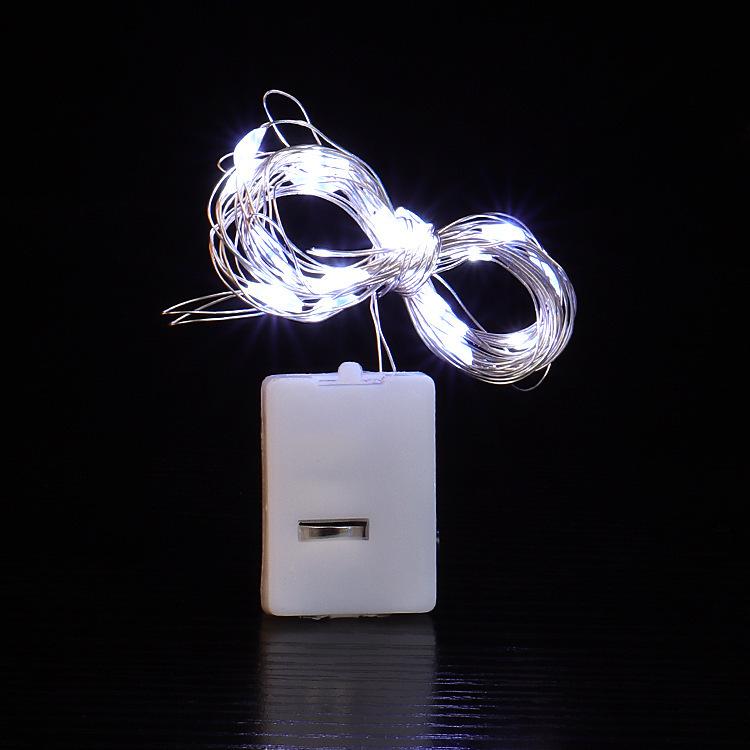 LED Flower String Lights: Colorful Copper Wire Christmas Tree Decoration with Small Battery Box