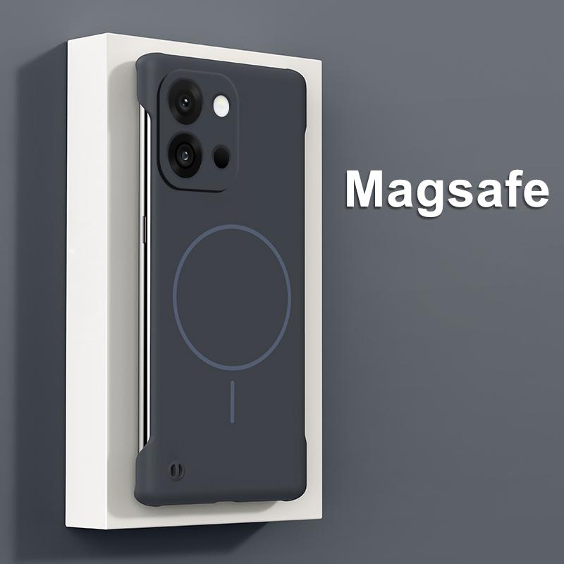 Однотонный безрамочный магнитный чехол для телефона для OnePlus 13T 13R 13 12R Ace 5 3 Тонкий противоударный жесткий ПК чехол для беспроводной зарядки