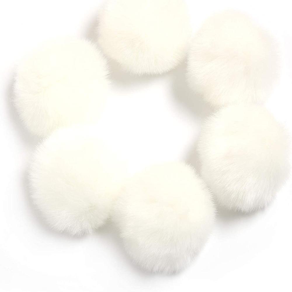 Полиэстер 6 шт. Акриловые белые помпоны Эластичная петля Сумки