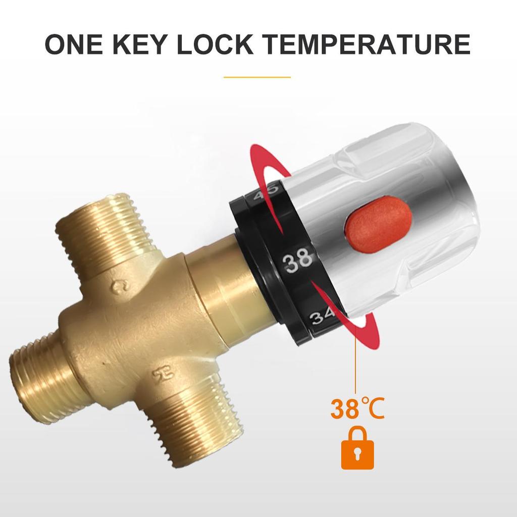 New Bathroom Shower Faucet Brass Thermostatic Mixer Valve Static Pipe Thermostat Faucets Water Temperature Control Bidet Shower